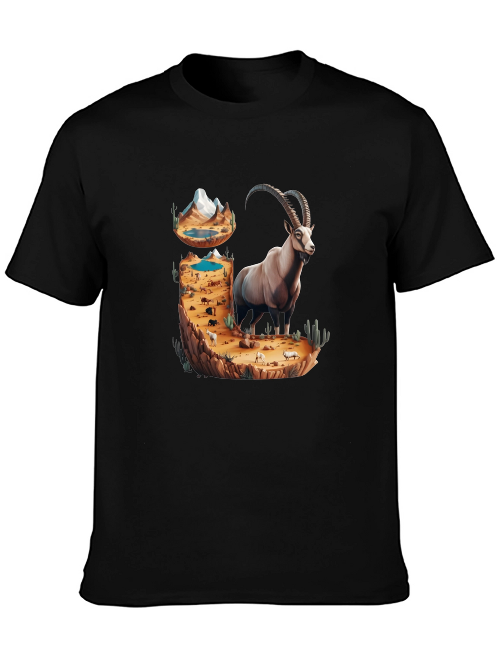 Desert Ibex Graphic Tee - Nature Inspired Design