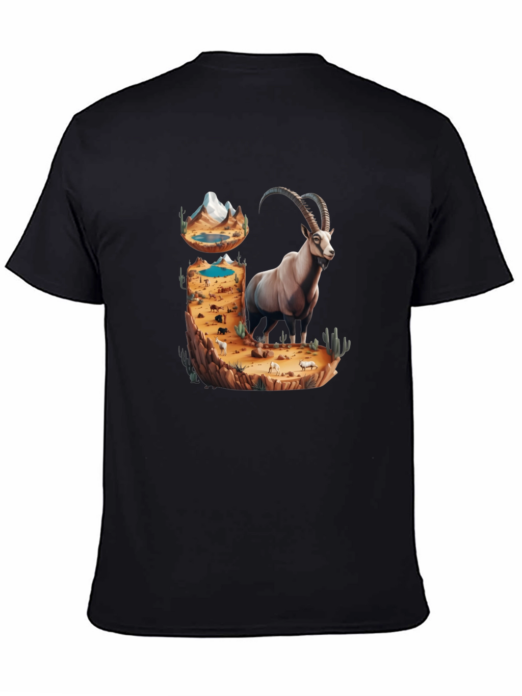 Desert Ibex Graphic Tee - Nature Inspired Design