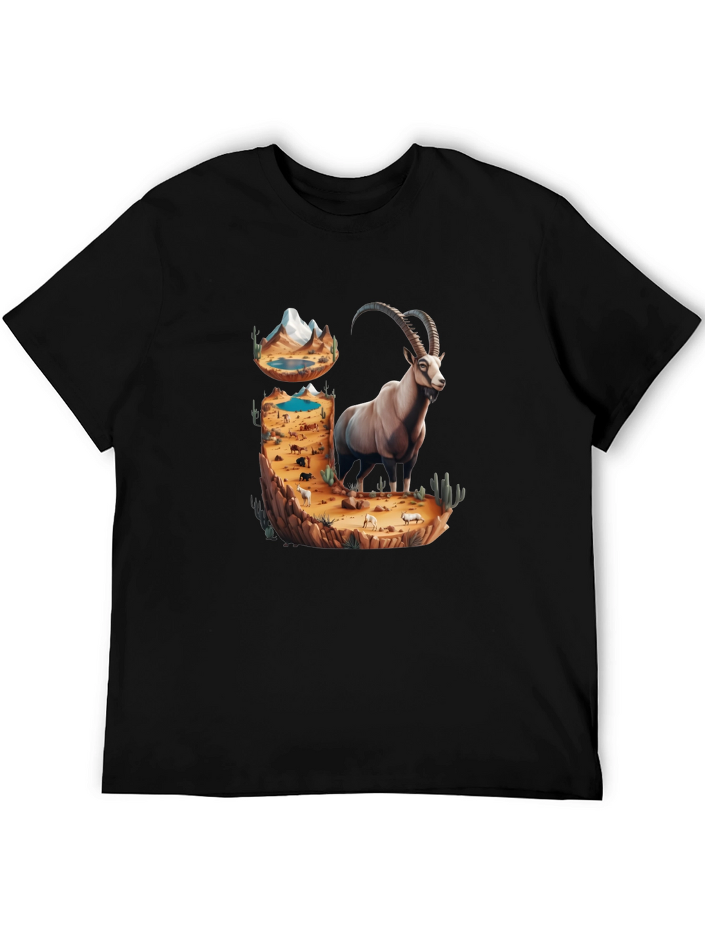 Desert Ibex Graphic Tee - Nature Inspired Design