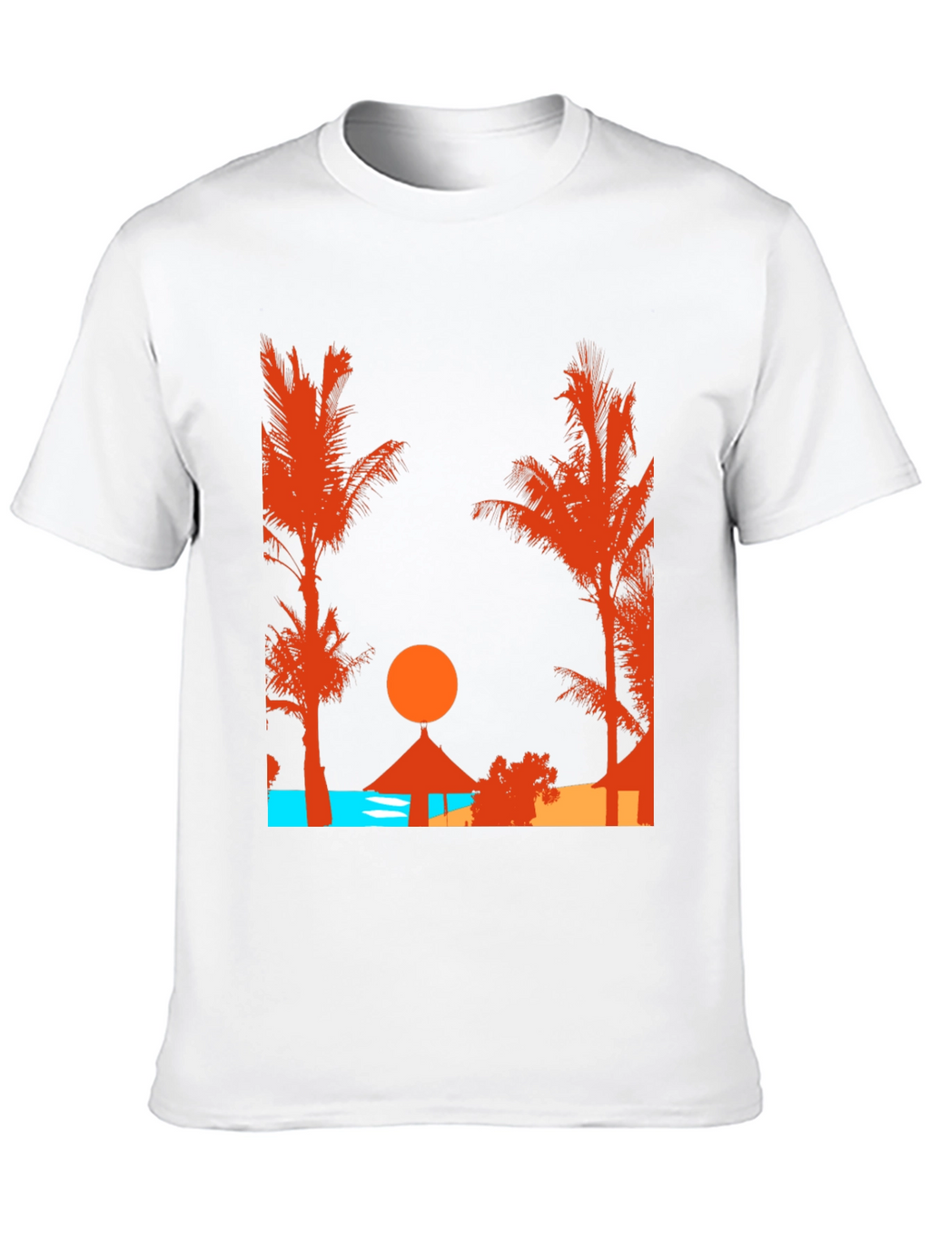 Sunset Beach Graphic T-Shirt - Tropical Getaway Design