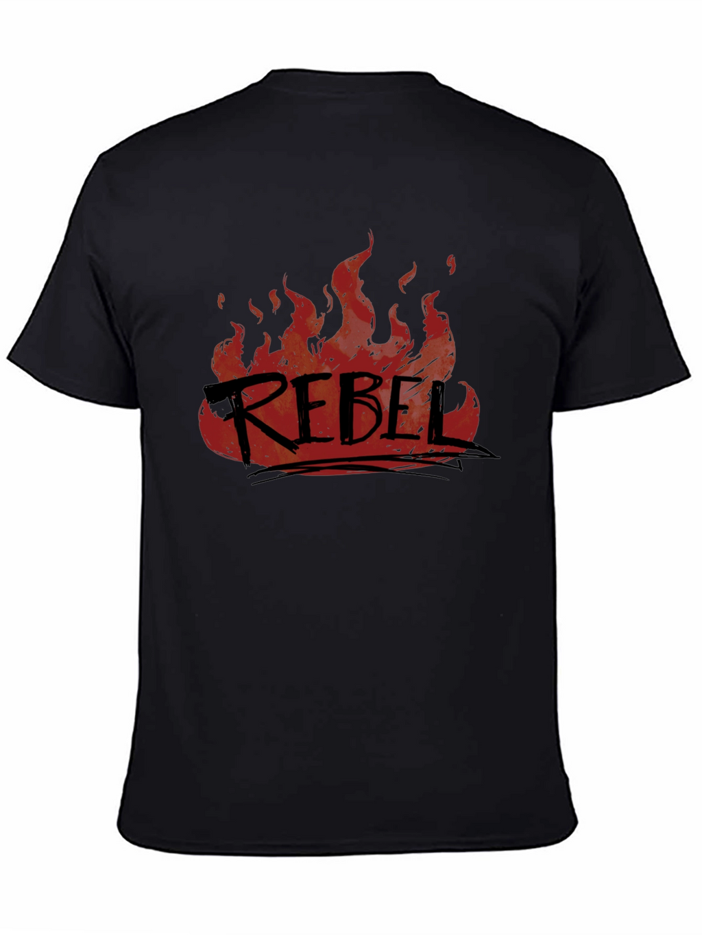 Rebel Fire Graphic T-Shirt - Black