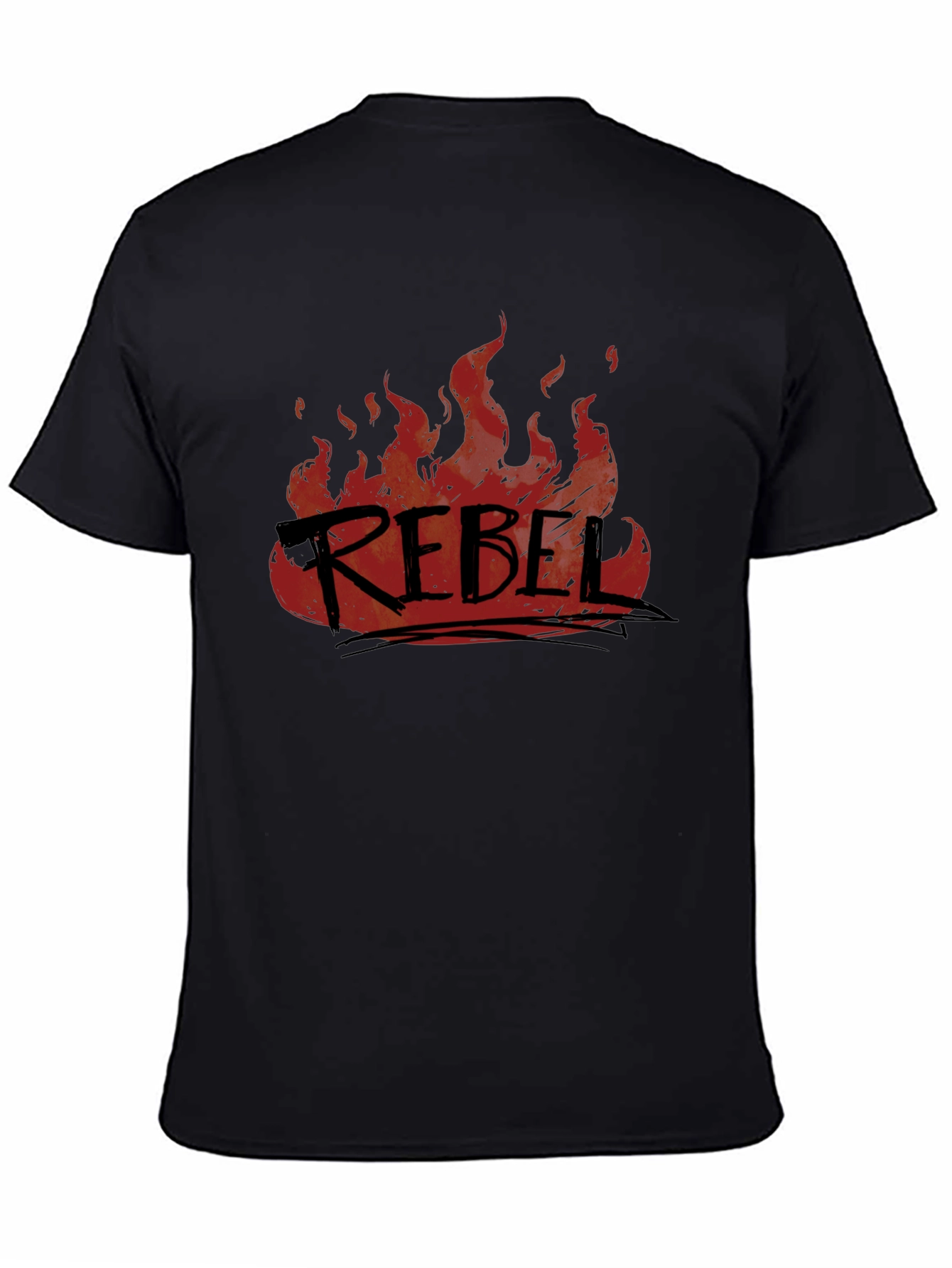Rebel Fire Graphic T-Shirt - Black