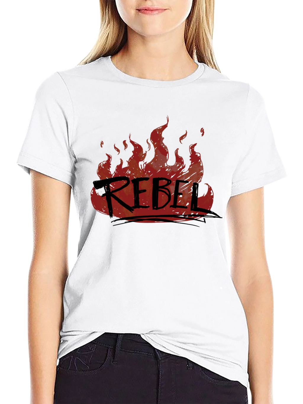 Rebel Fire Graphic T-Shirt - Black
