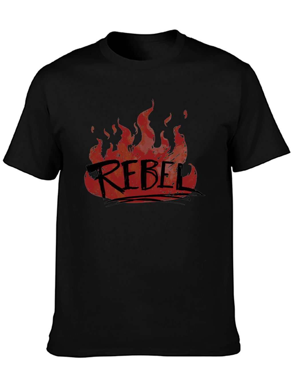Rebel Fire Graphic T-Shirt - Black