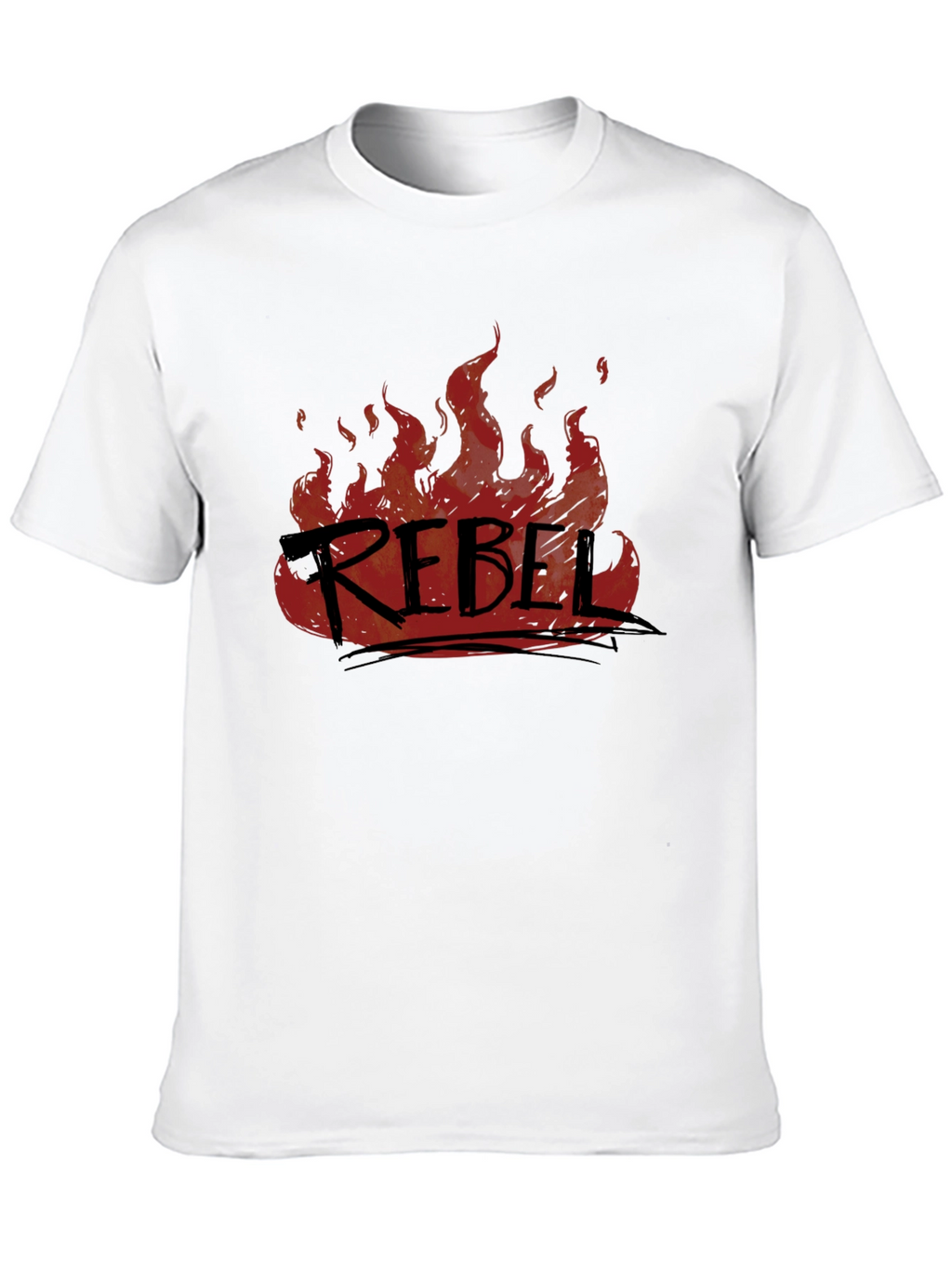 Rebel Fire Graphic T-Shirt - Black