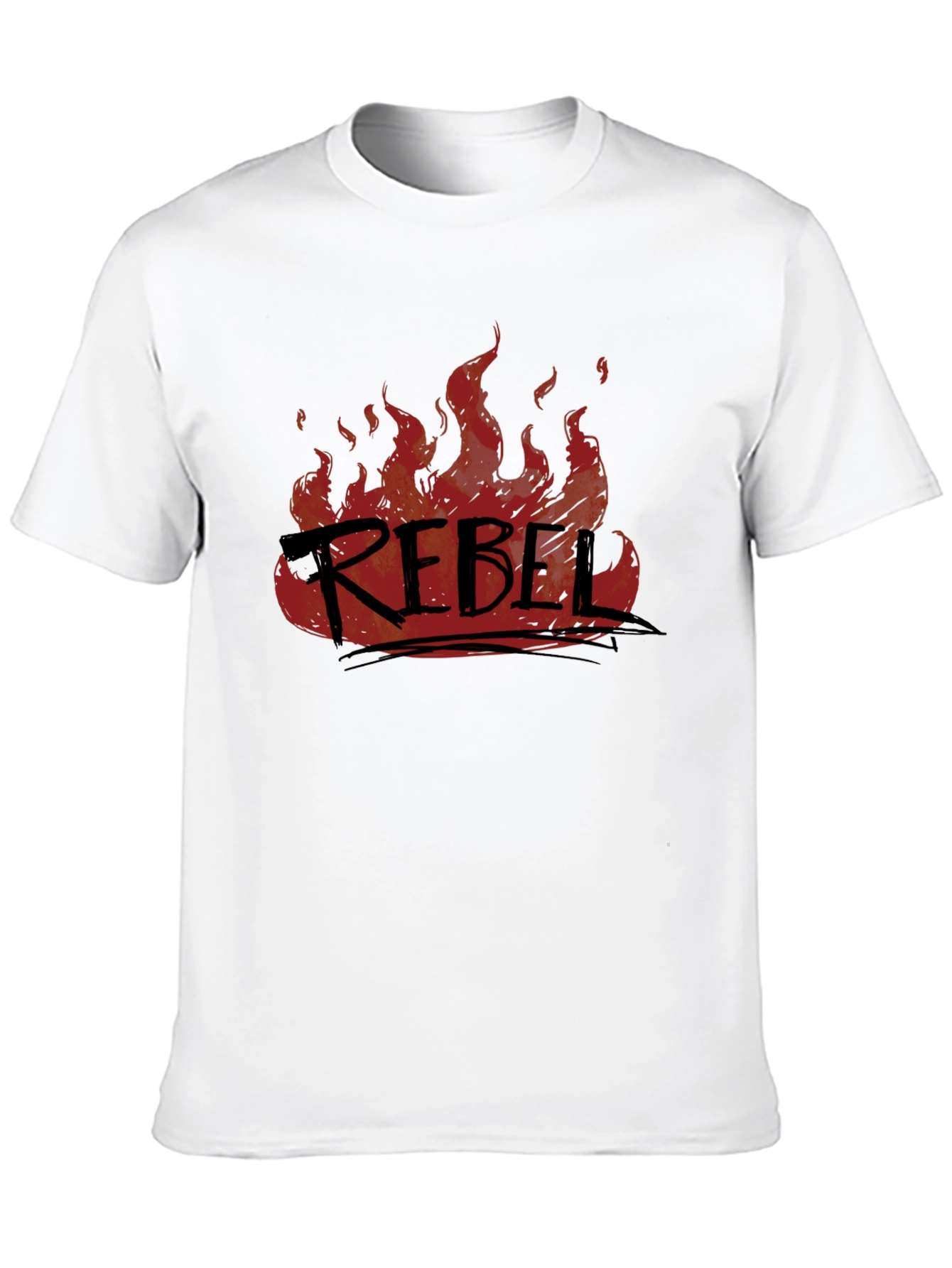 Rebel Fire Graphic T-Shirt - Black