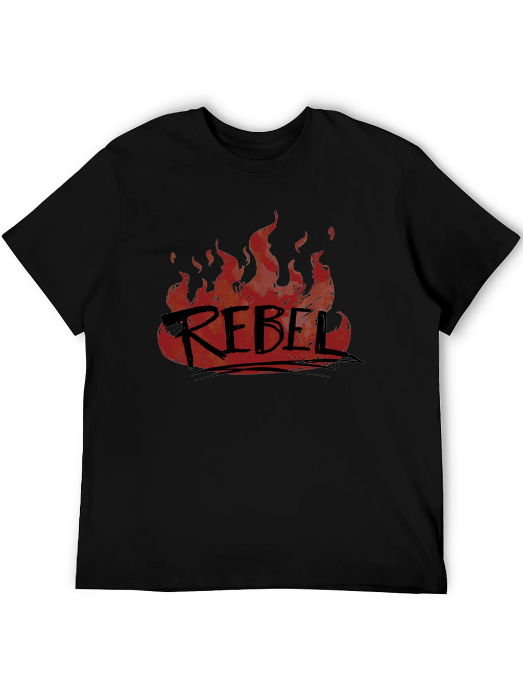 Rebel Fire Graphic T-Shirt - Black