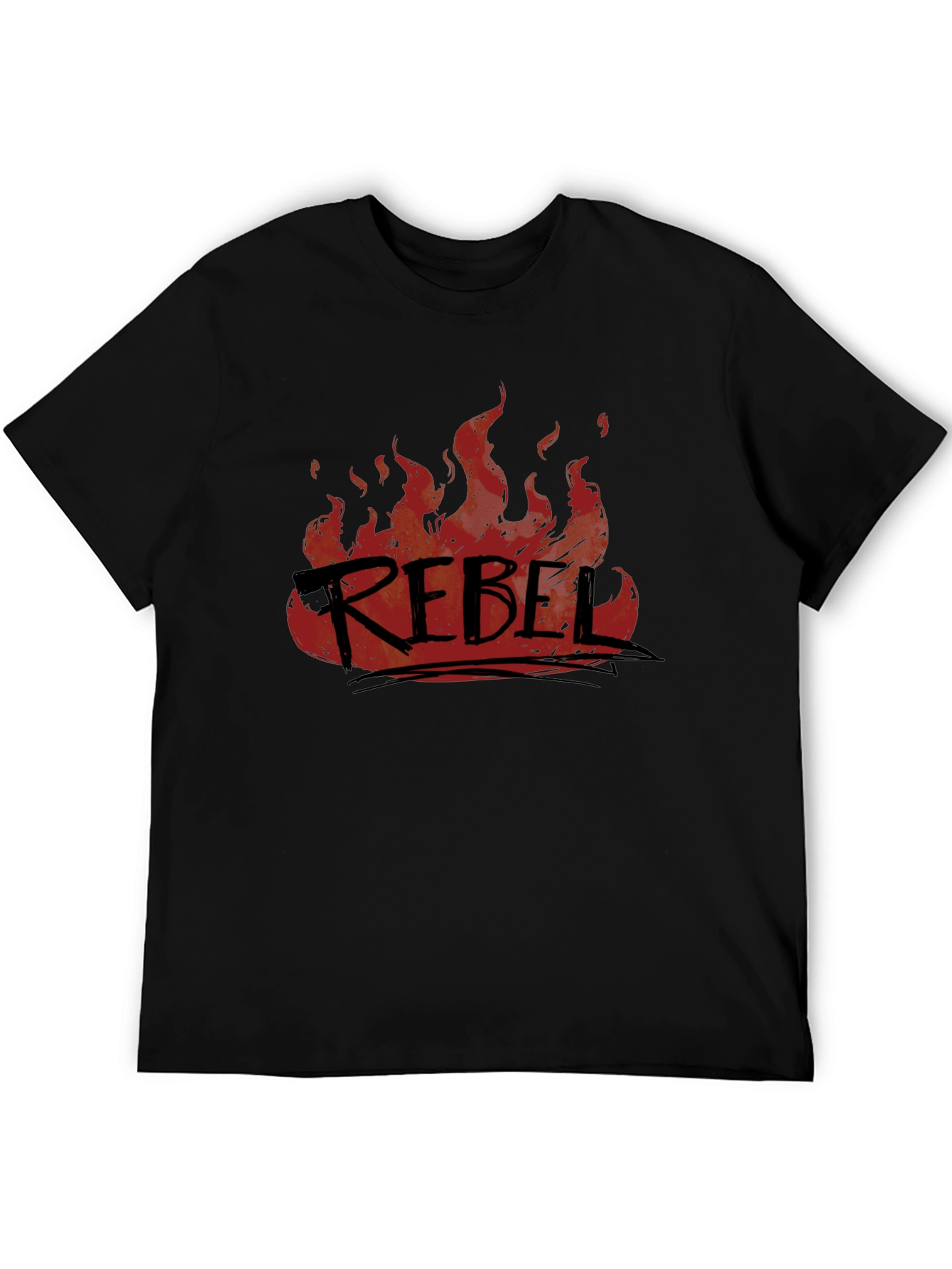 Rebel Fire Graphic T-Shirt - Black