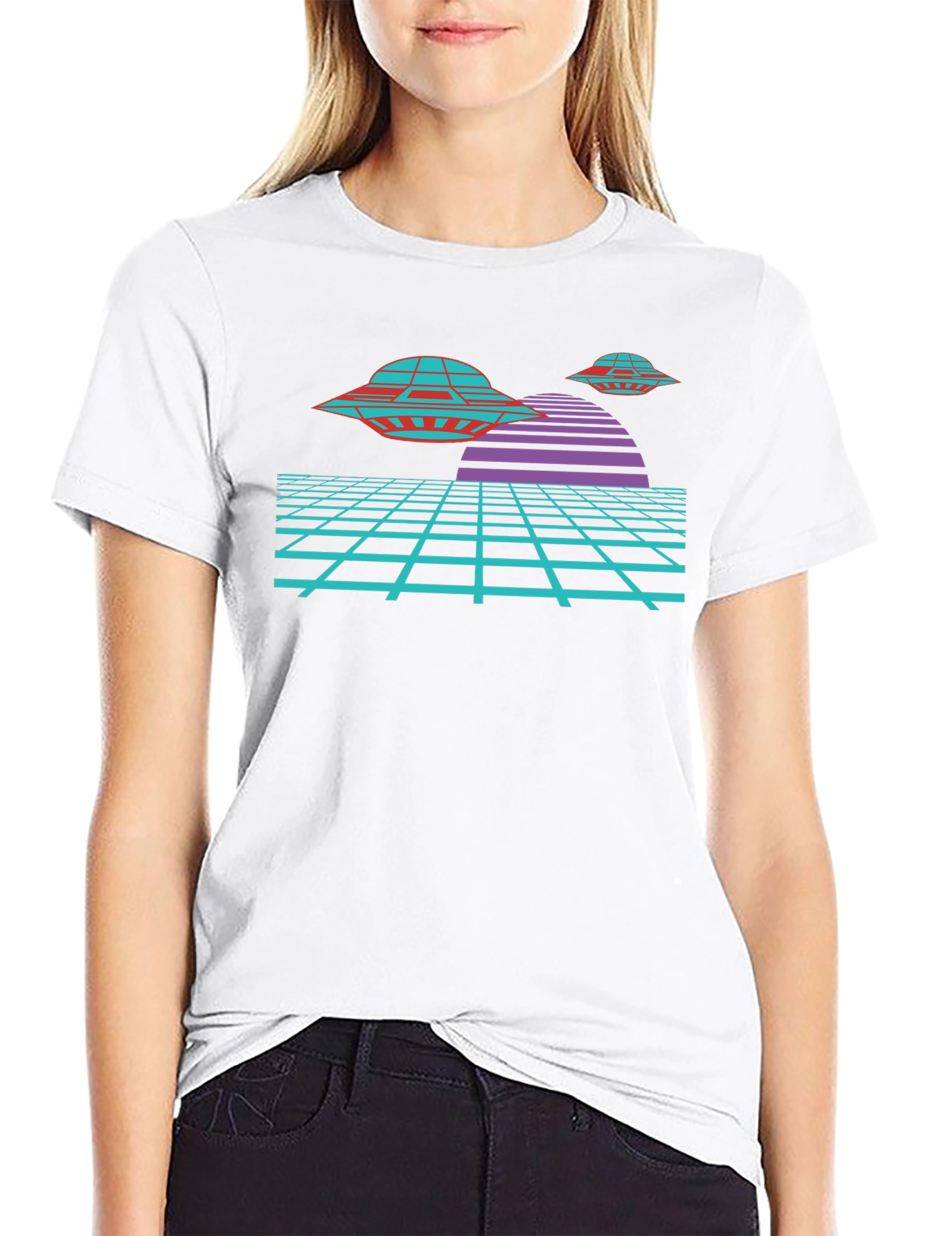 Retro Sci-Fi UFO T-Shirt - Black Graphic Tee