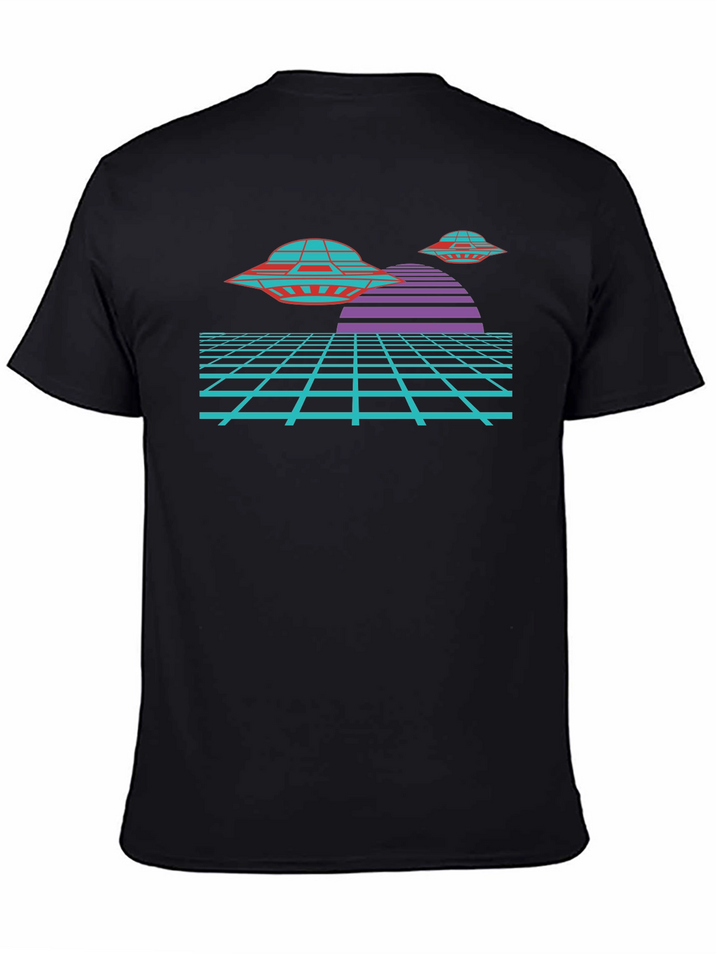 Retro Sci-Fi UFO T-Shirt - Black Graphic Tee