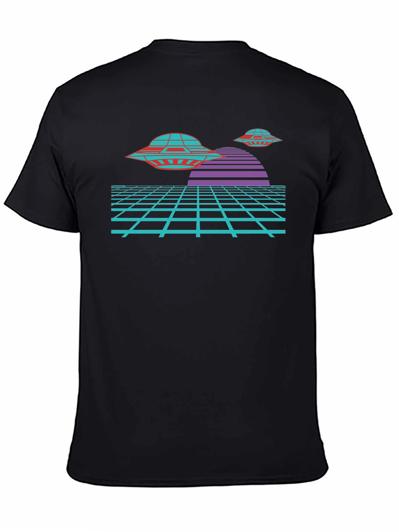 Retro Sci-Fi UFO T-Shirt - Black Graphic Tee