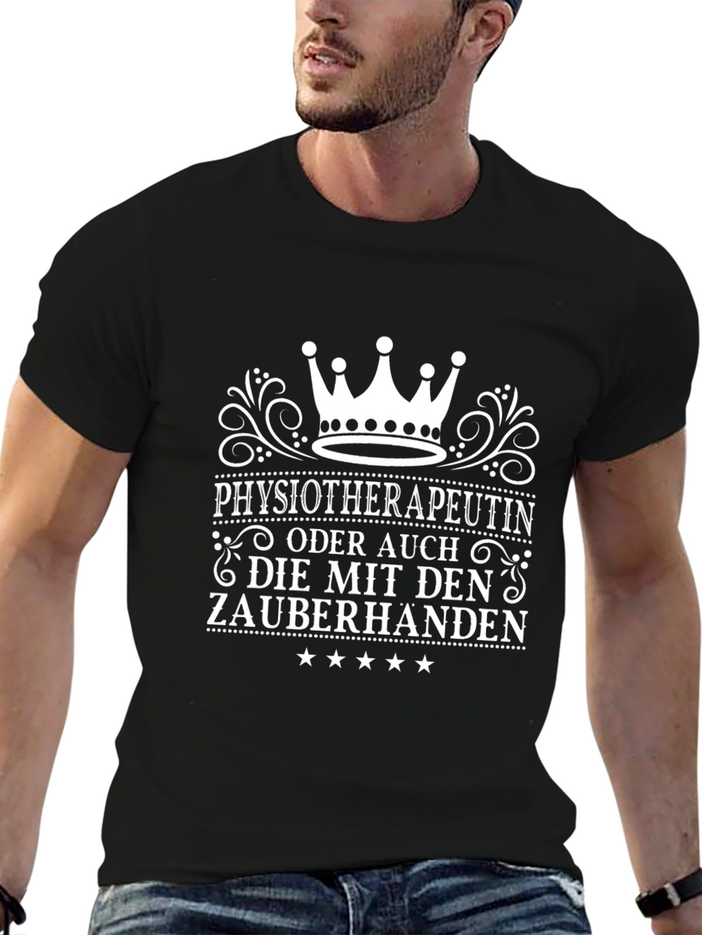 Physiotherapist Magic Hands Black Graphic Tee
