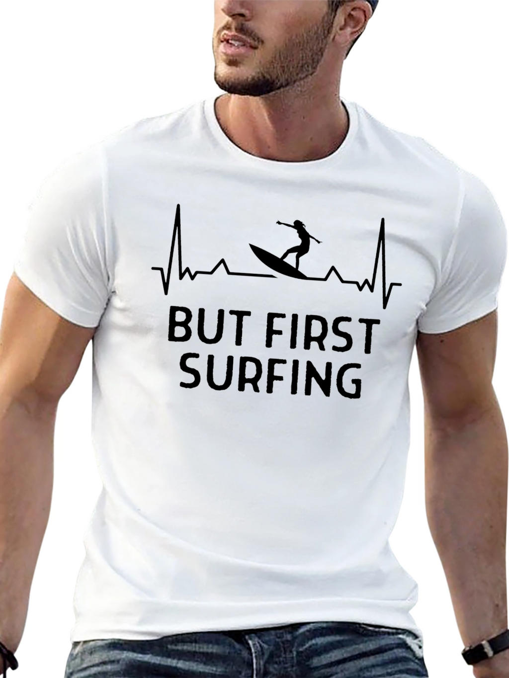 But First Surfing T-Shirt | Mens Graphic Tee