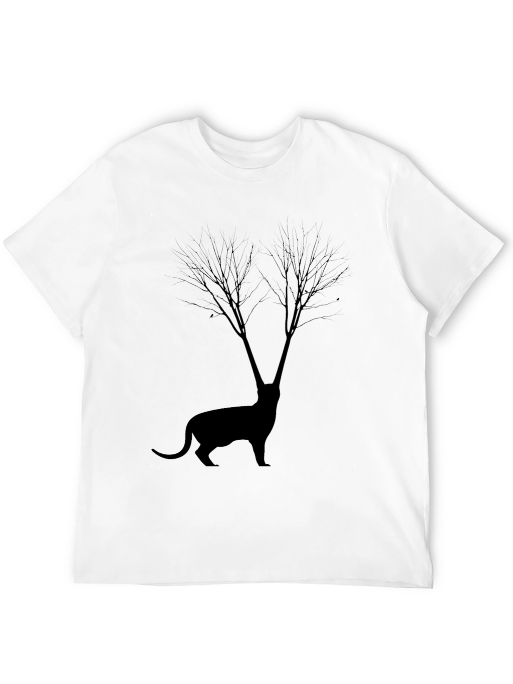 Silhouette Cat Tree Graphic Tee - Unisex Black T-Shirt
