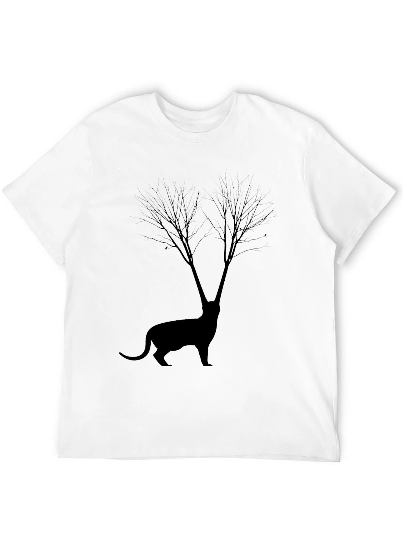 Silhouette Cat Tree Graphic Tee - Unisex Black T-Shirt