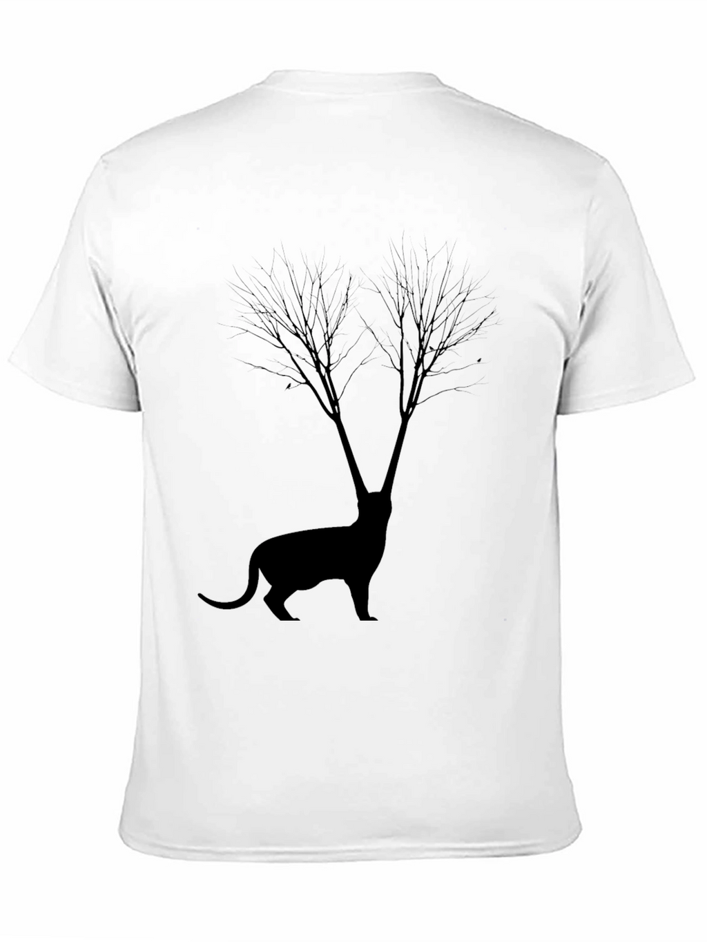 Silhouette Cat Tree Graphic Tee - Unisex Black T-Shirt