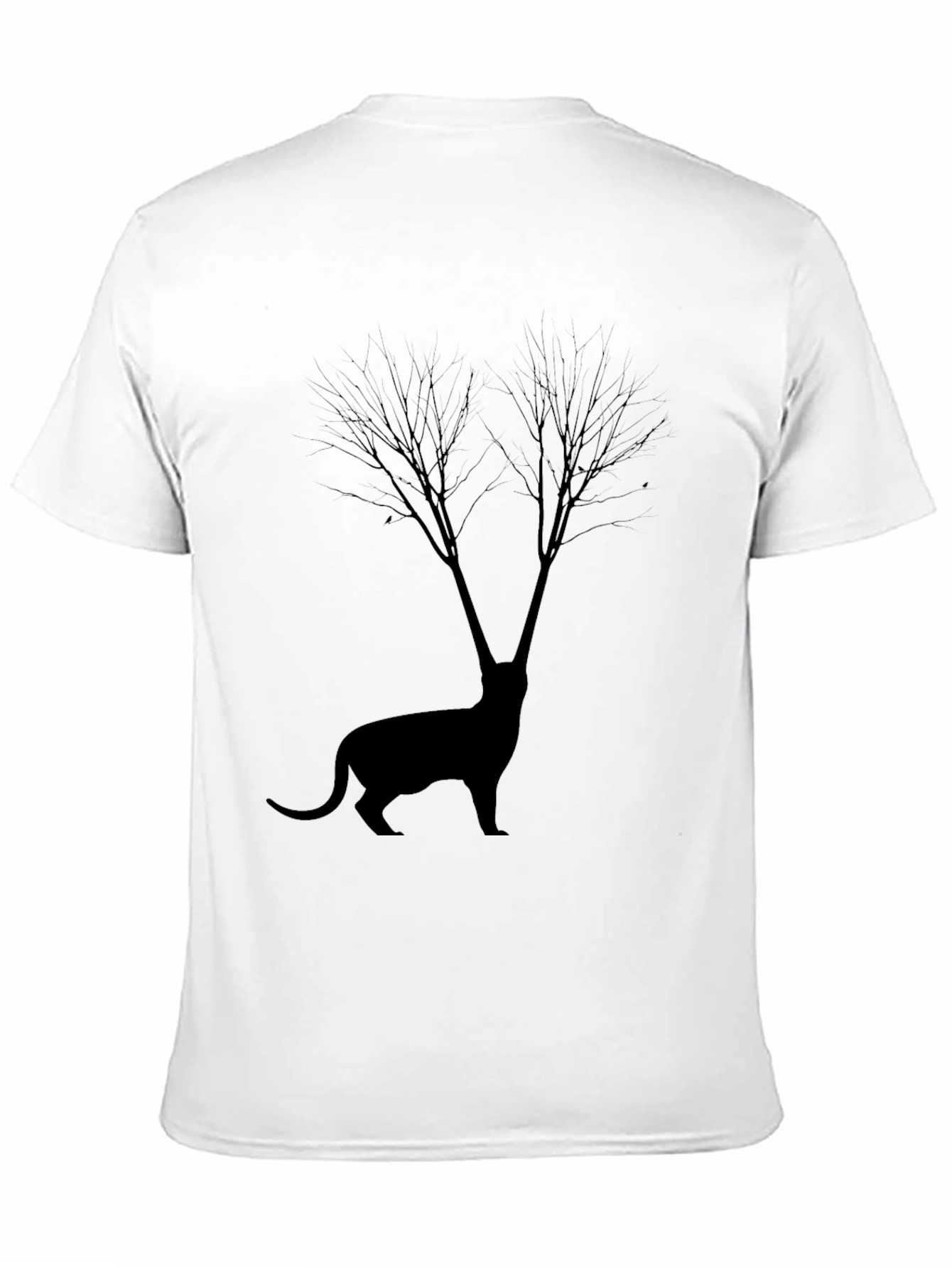 Silhouette Cat Tree Graphic Tee - Unisex Black T-Shirt