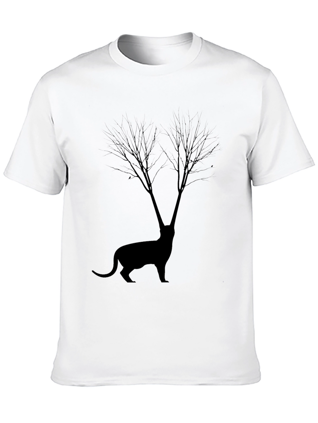 Silhouette Cat Tree Graphic Tee - Unisex Black T-Shirt