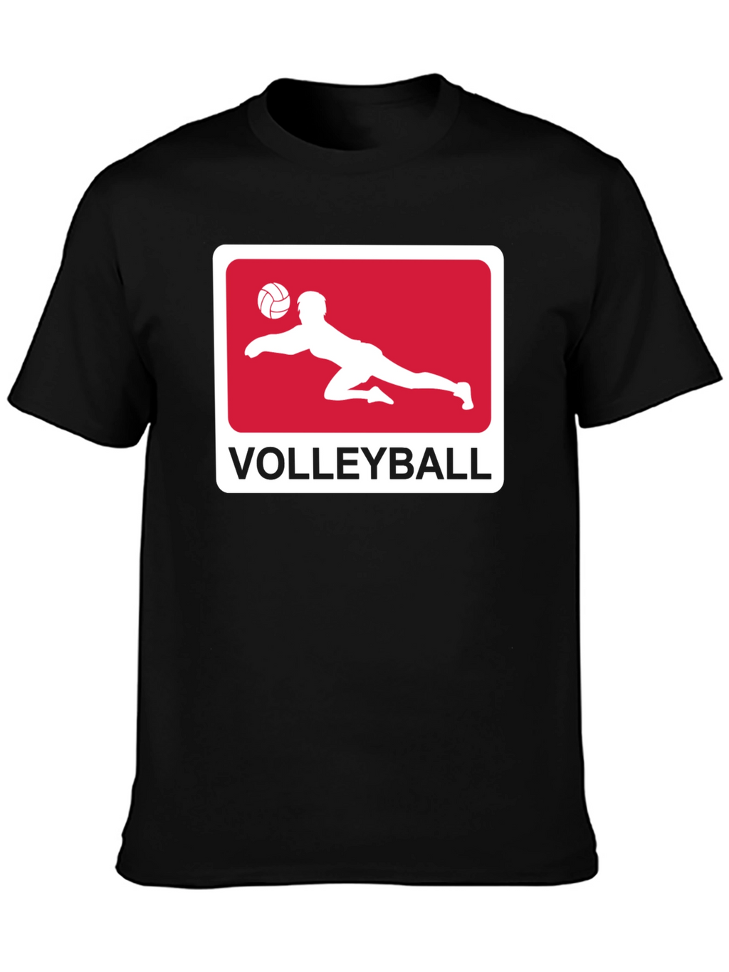 Volleyball Graphic Tee - Black Cotton Shirt
