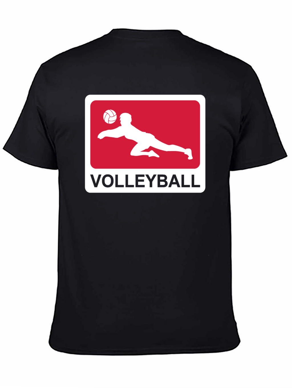 Volleyball Graphic Tee - Black Cotton Shirt