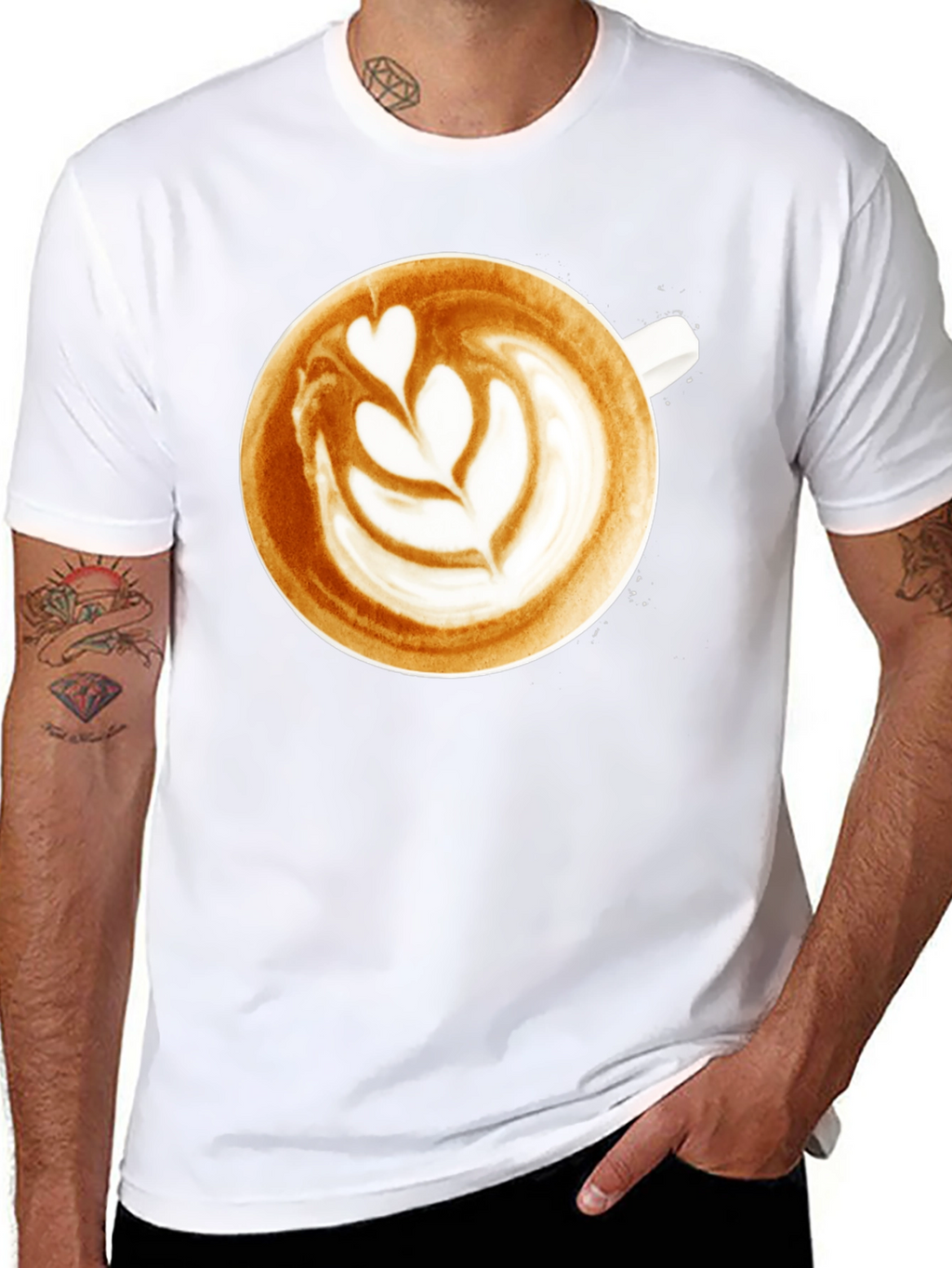 Latte Art Graphic Tee - Coffee Lovers T-Shirt