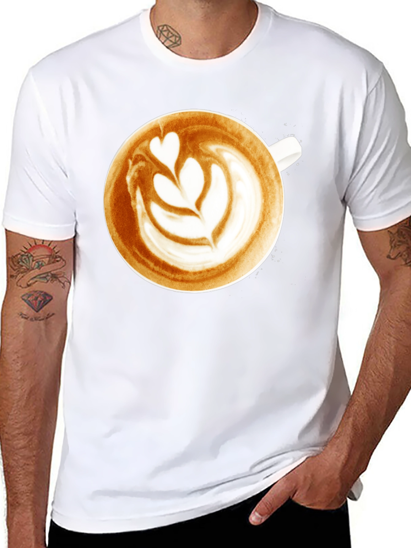 Latte Art Graphic Tee - Coffee Lovers T-Shirt