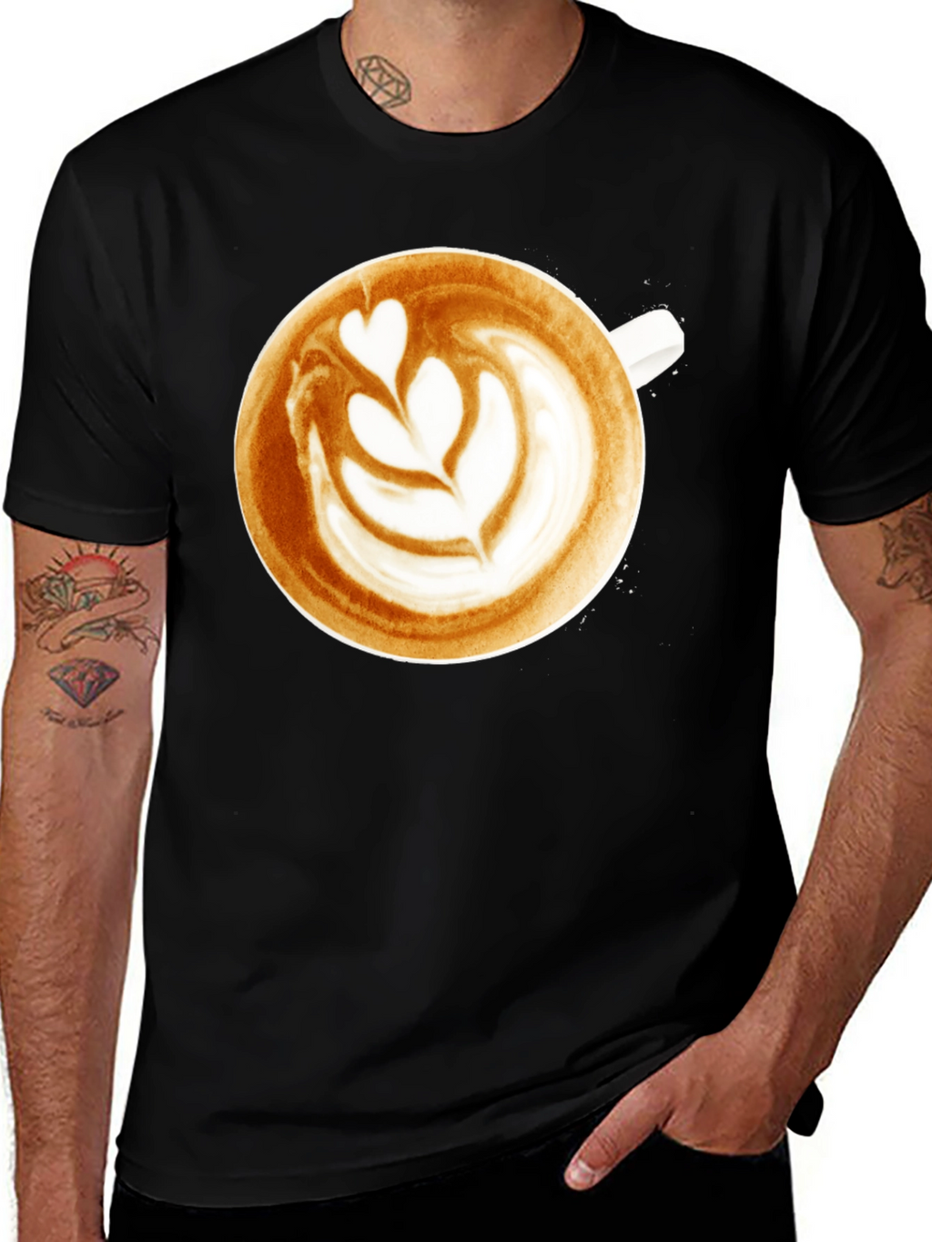 Latte Art Graphic Tee - Coffee Lovers T-Shirt