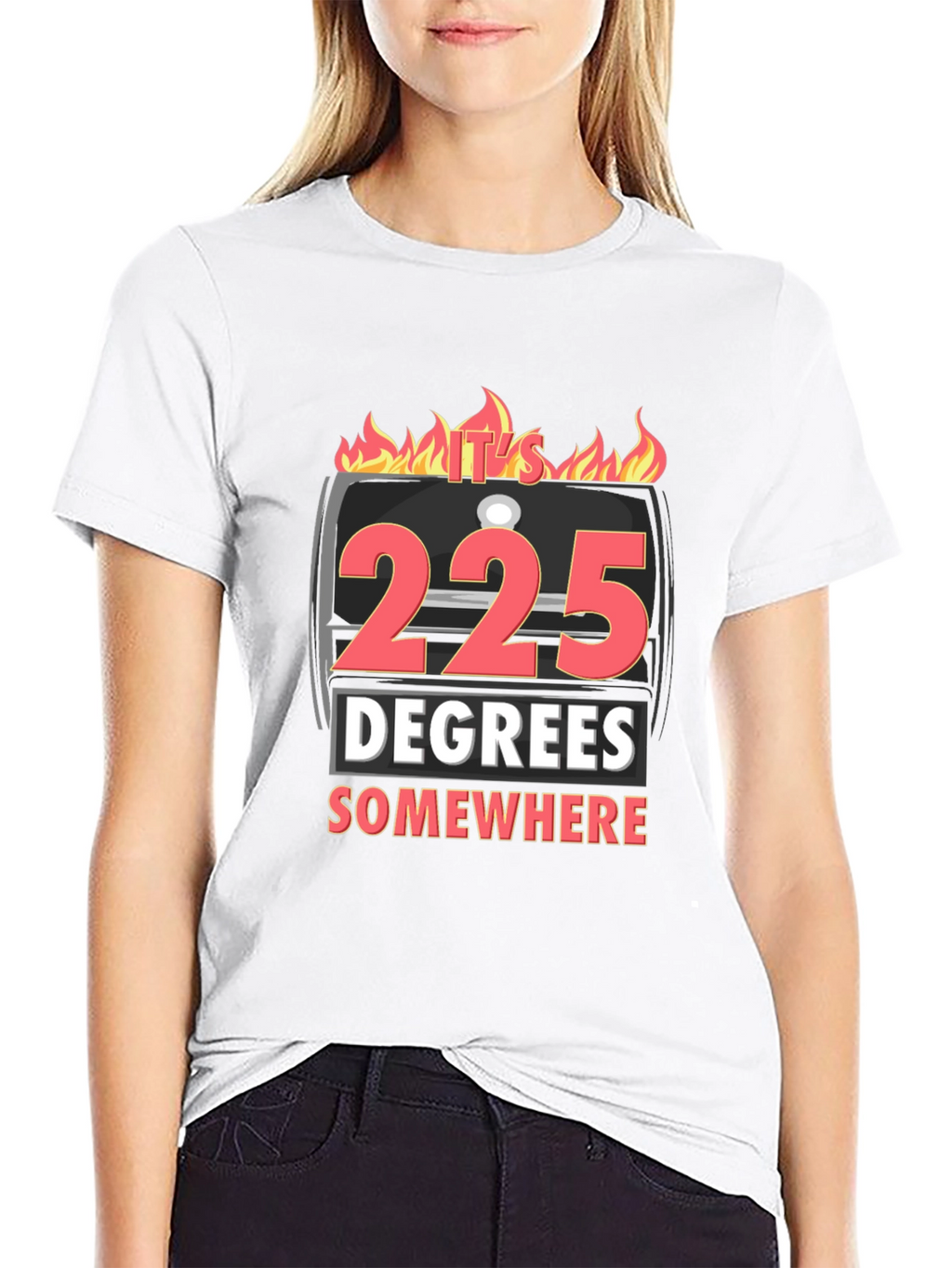 225 Degrees Somewhere BBQ Graphic T-Shirt