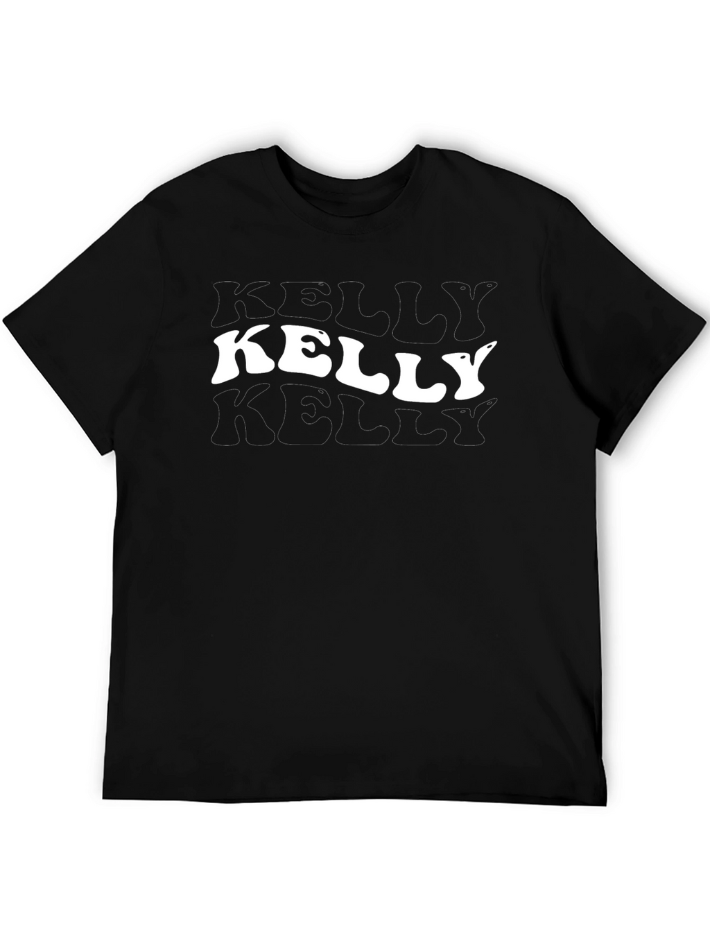 Retro Kelly Graphic Print Black T-Shirt