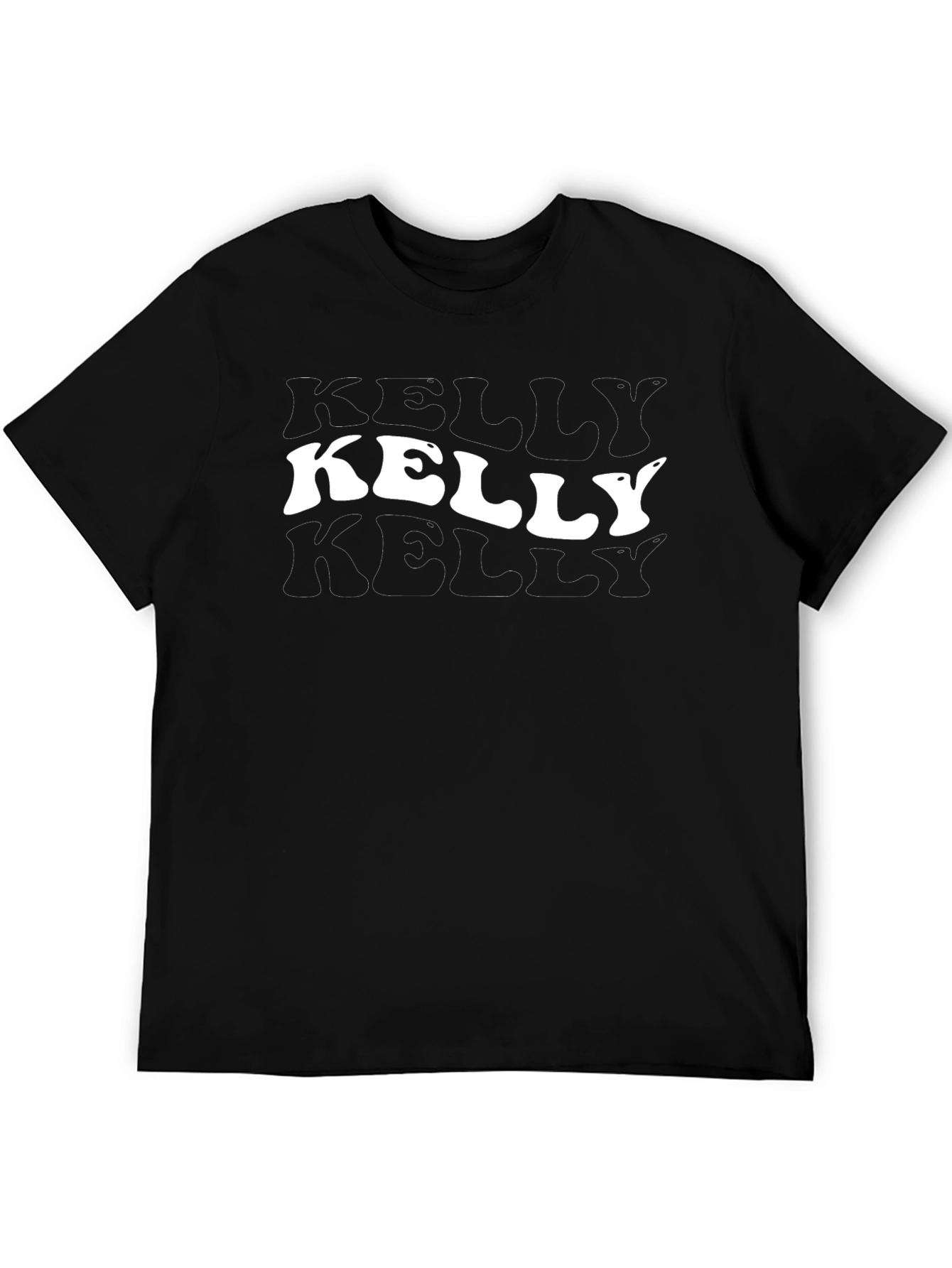 Retro Kelly Graphic Print Black T-Shirt