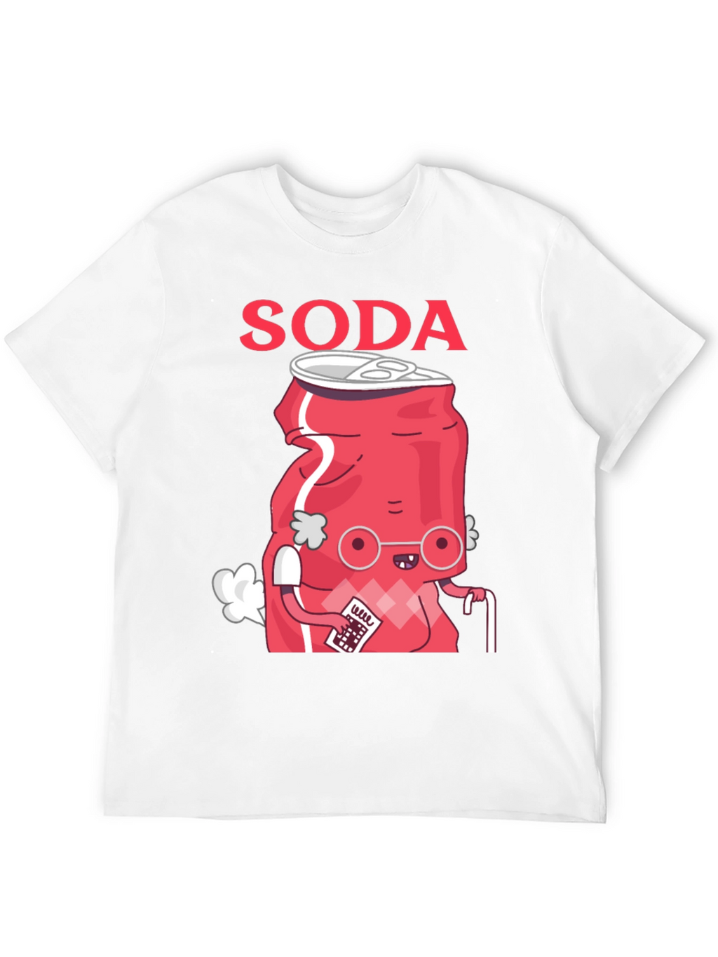 Funny Soda Cartoon T-Shirt - Black Cotton Blend Tee