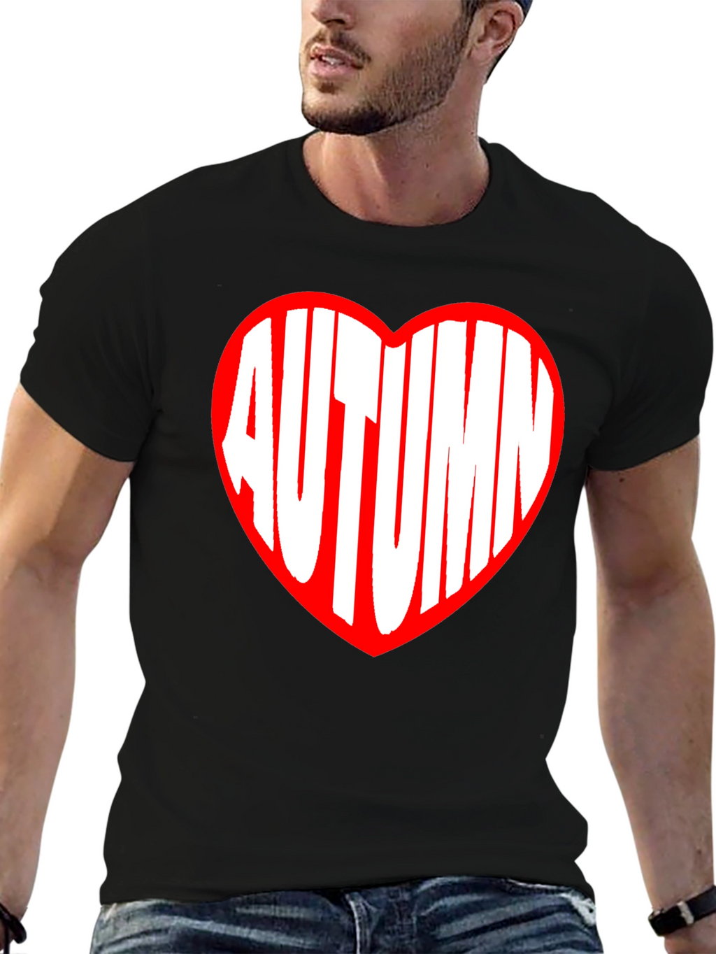 Autumn Heart Graphic Tee - Black