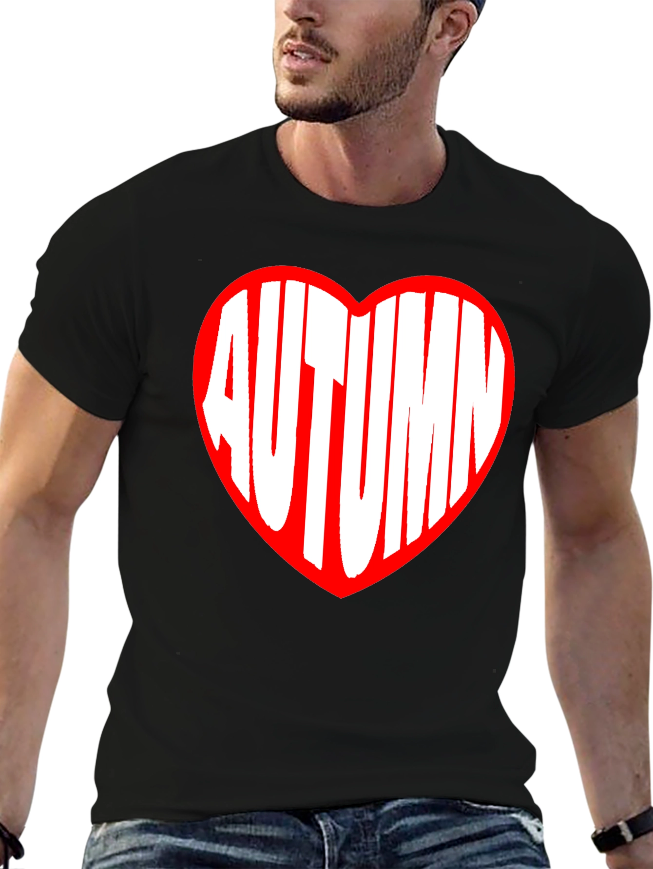 Autumn Heart Graphic Tee - Black