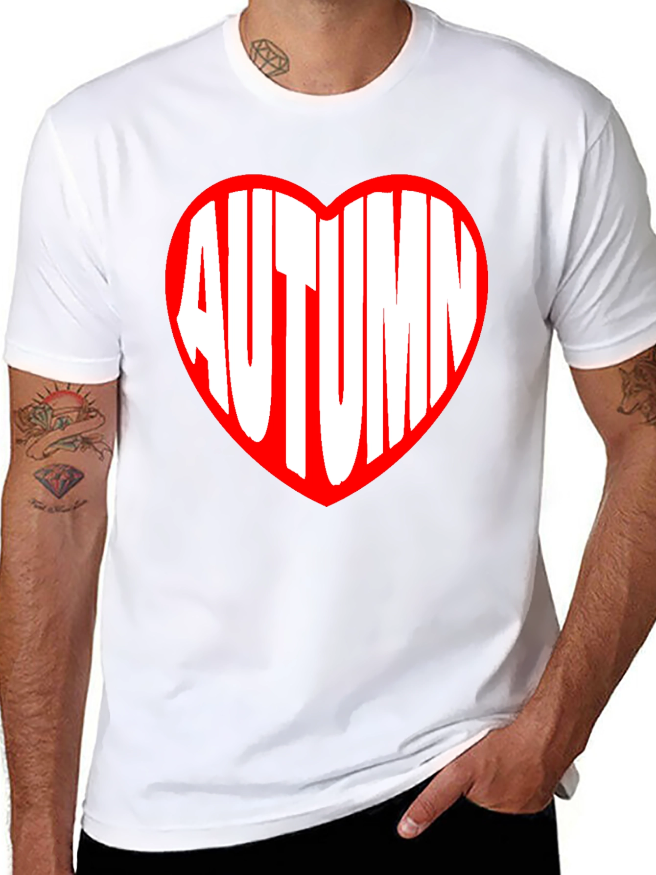 Autumn Heart Graphic Tee - Black