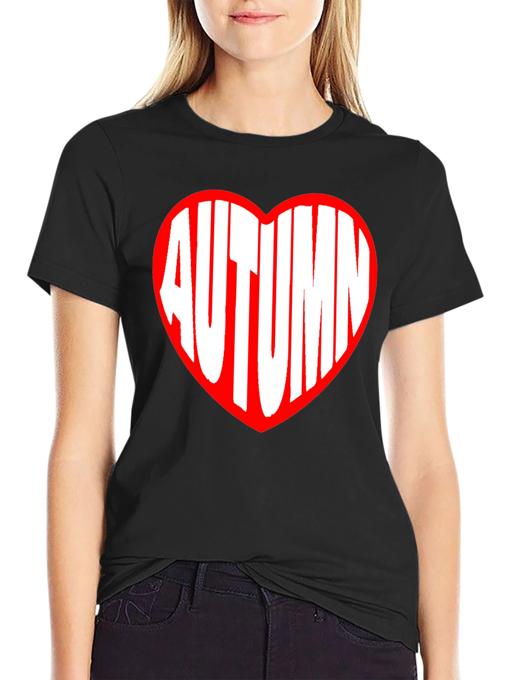 Autumn Heart Graphic Tee - Black