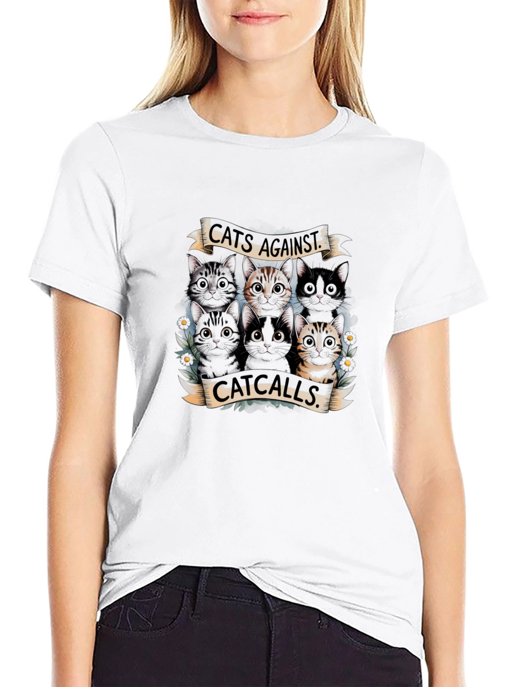 Cats Against Catcalls Graphic T-Shirt