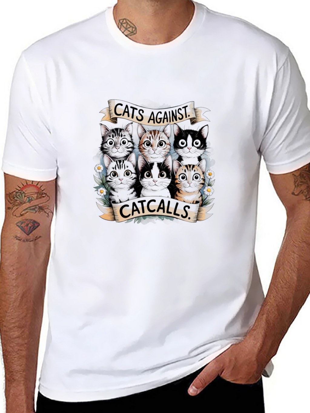 Cats Against Catcalls Graphic T-Shirt