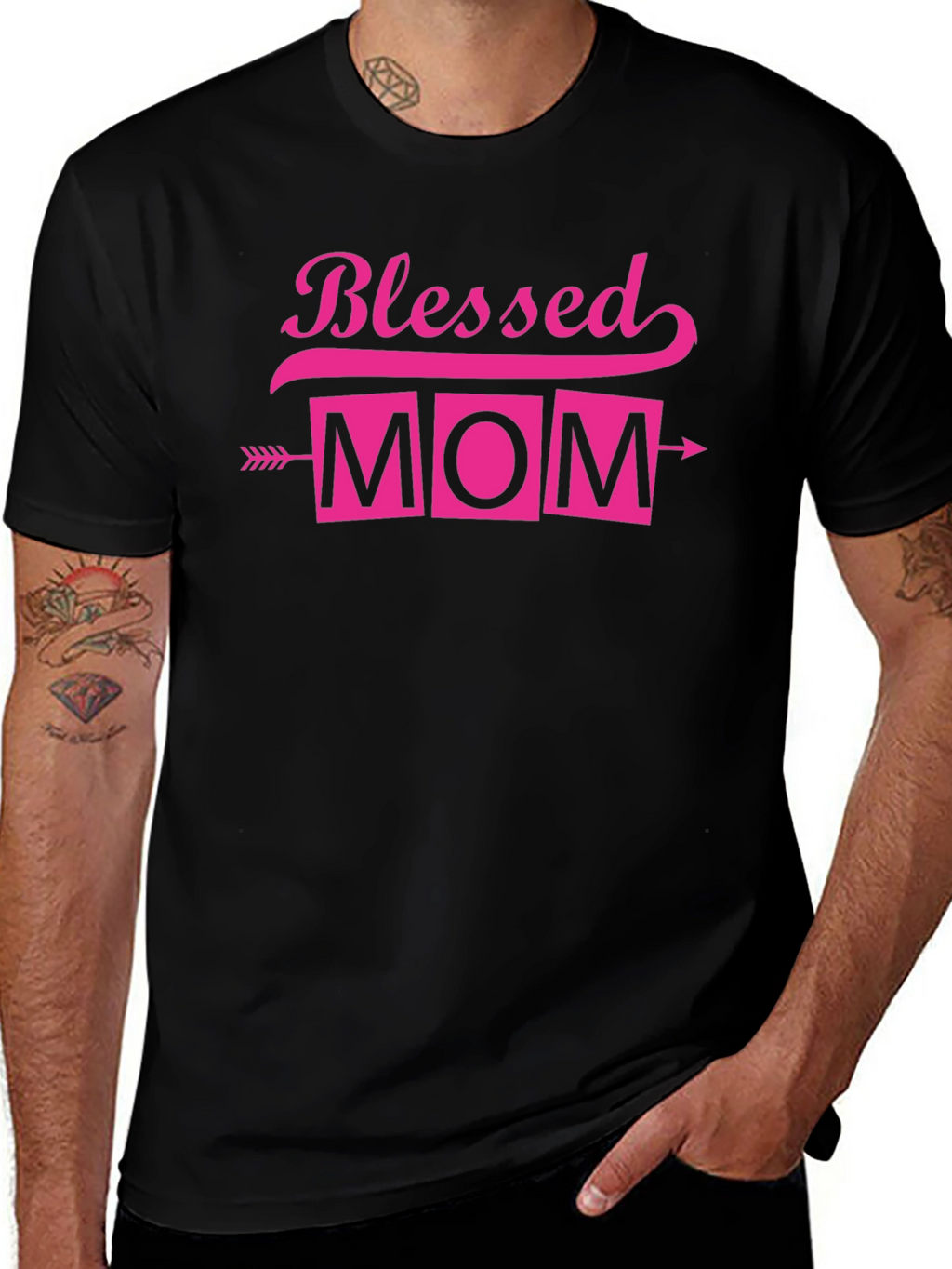 Blessed Mom Arrow T-Shirt Pink