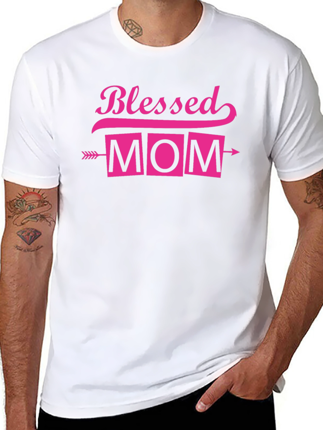 Blessed Mom Arrow T-Shirt Pink