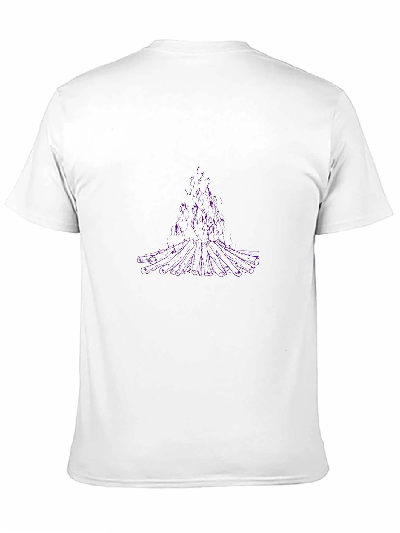 Abstract Purple Tree Graphic Black T-Shirt