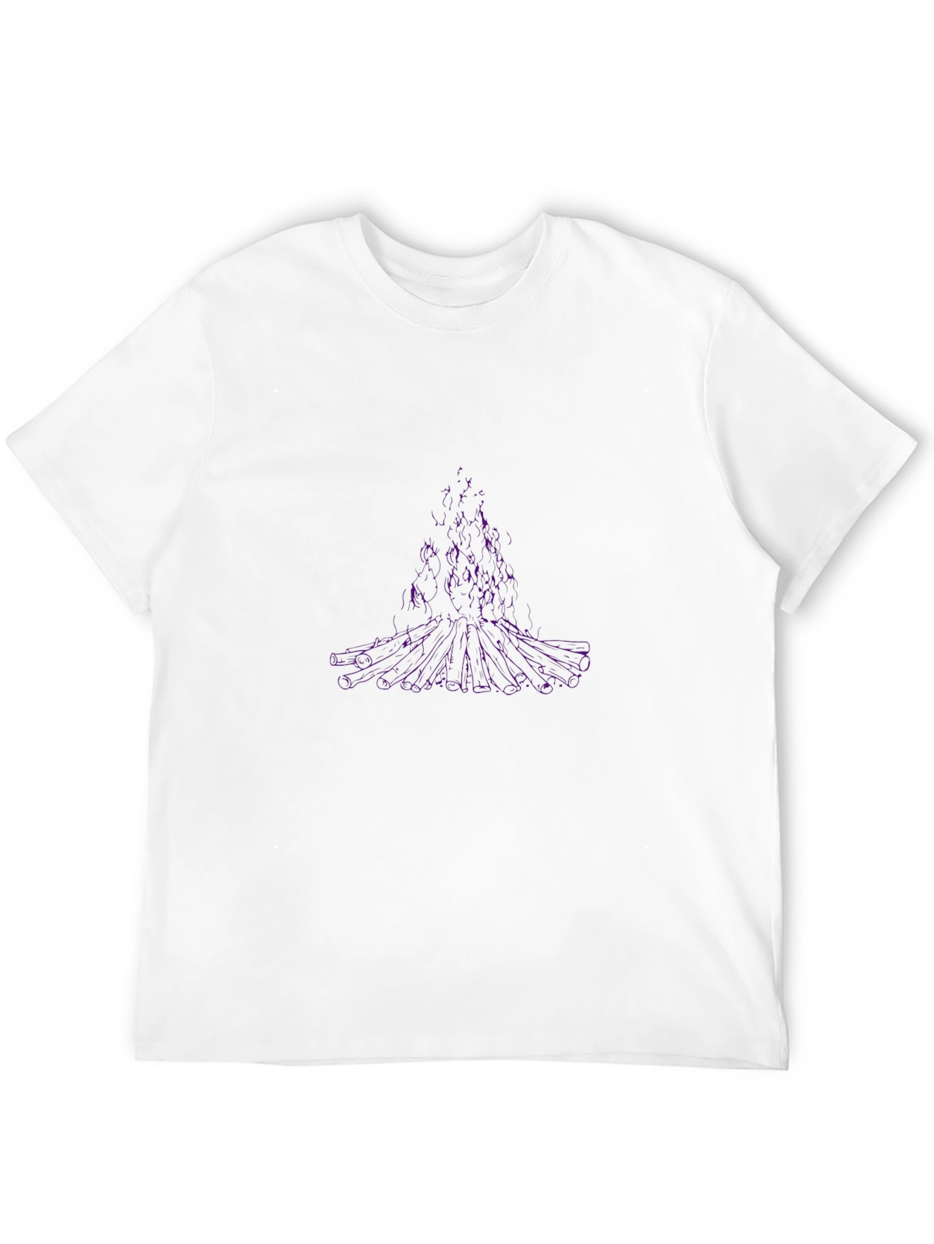 Abstract Purple Tree Graphic Black T-Shirt
