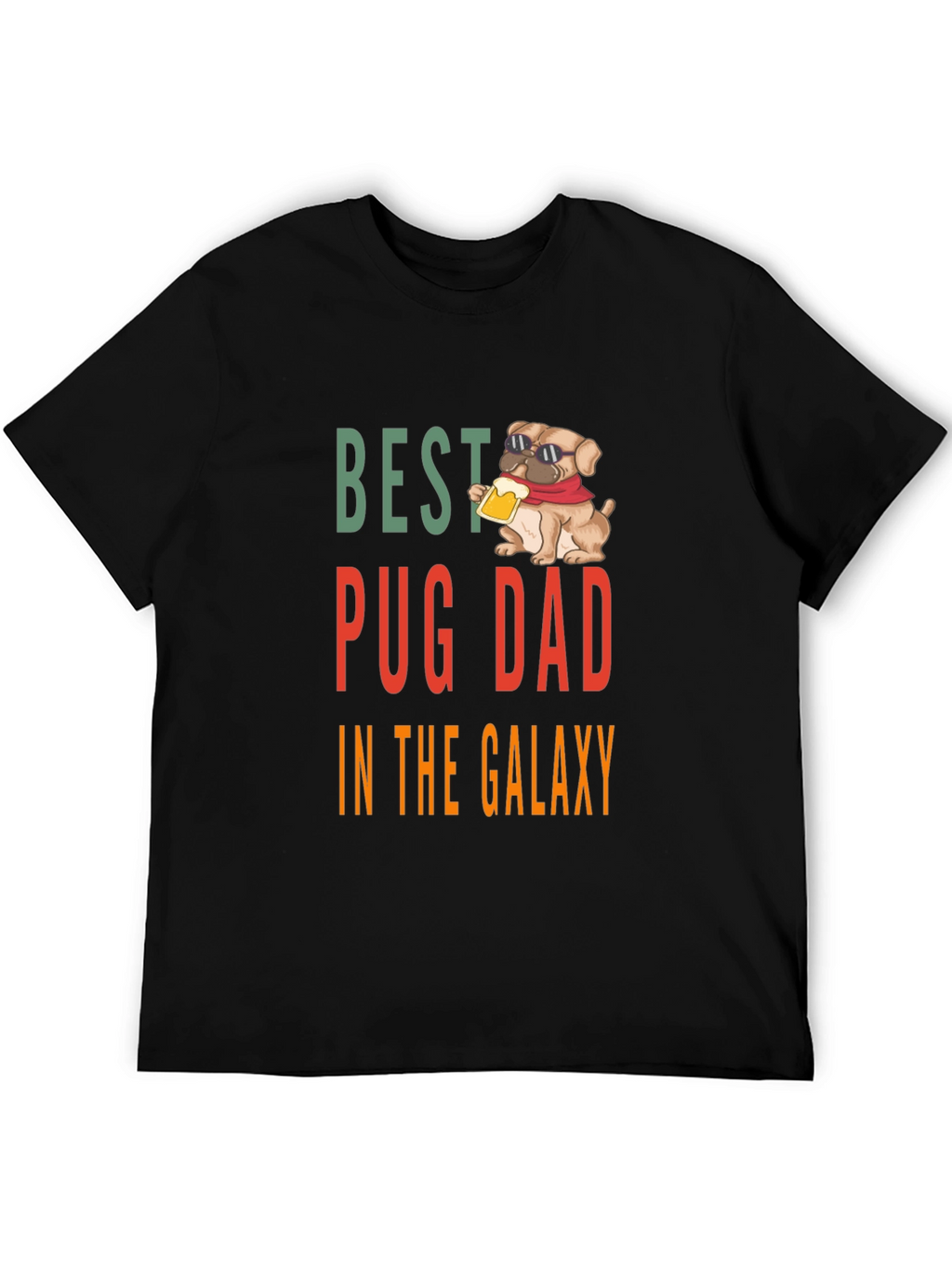 Best Pug Dad T-Shirt - Galaxy Edition