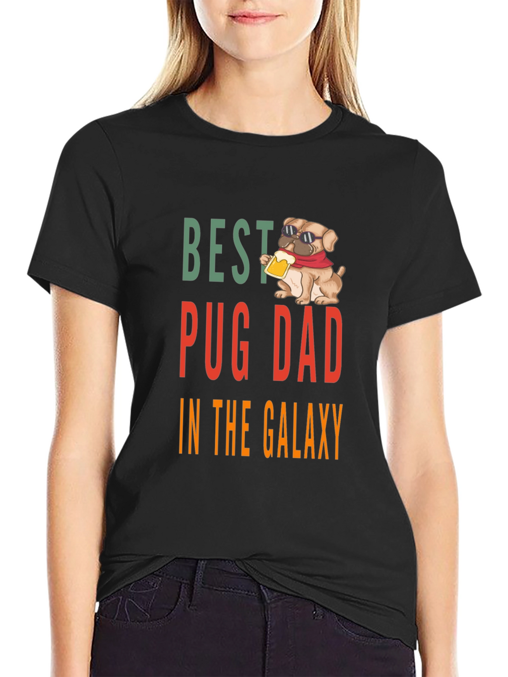 Best Pug Dad T-Shirt - Galaxy Edition