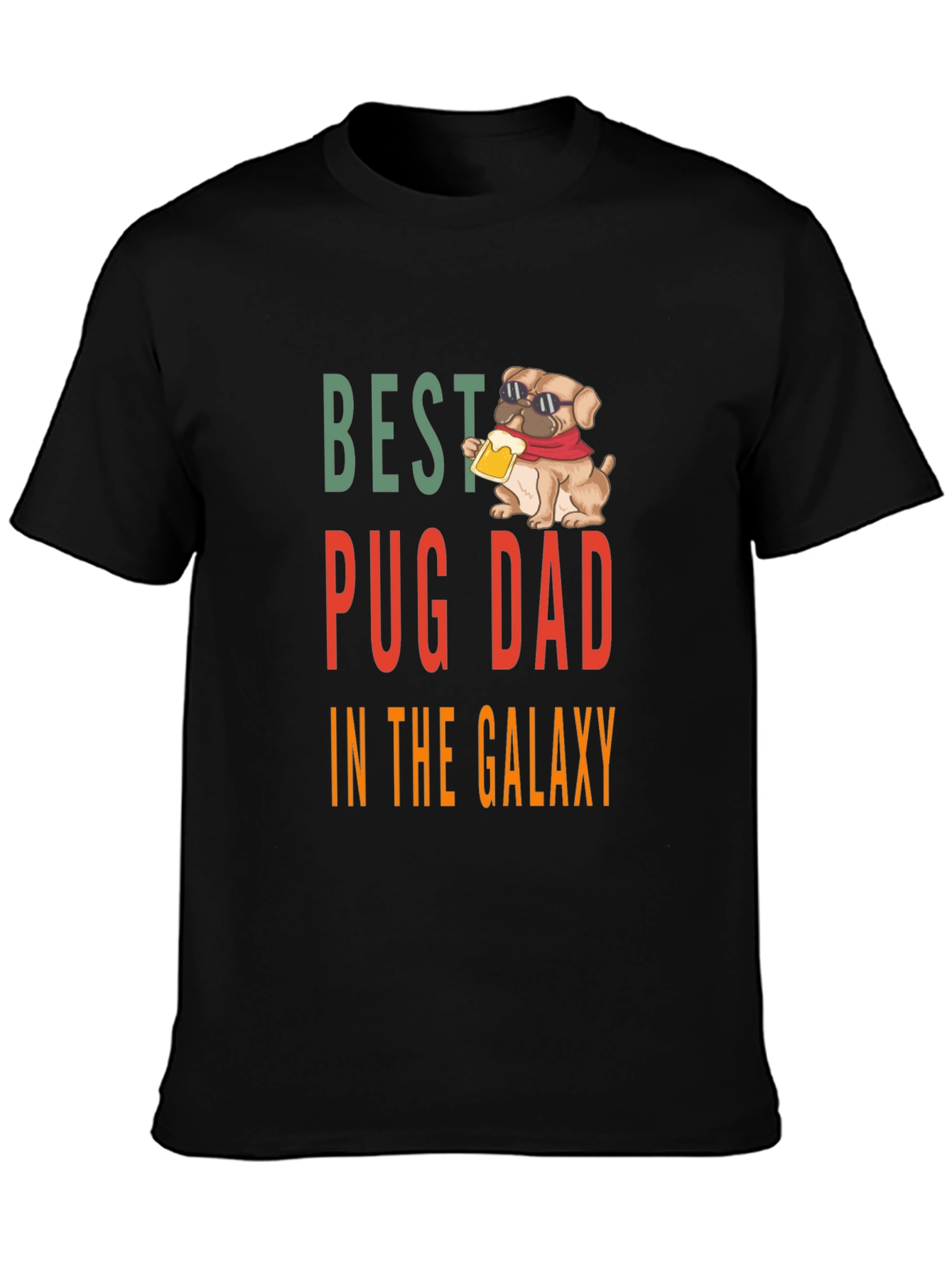 Best Pug Dad T-Shirt - Galaxy Edition