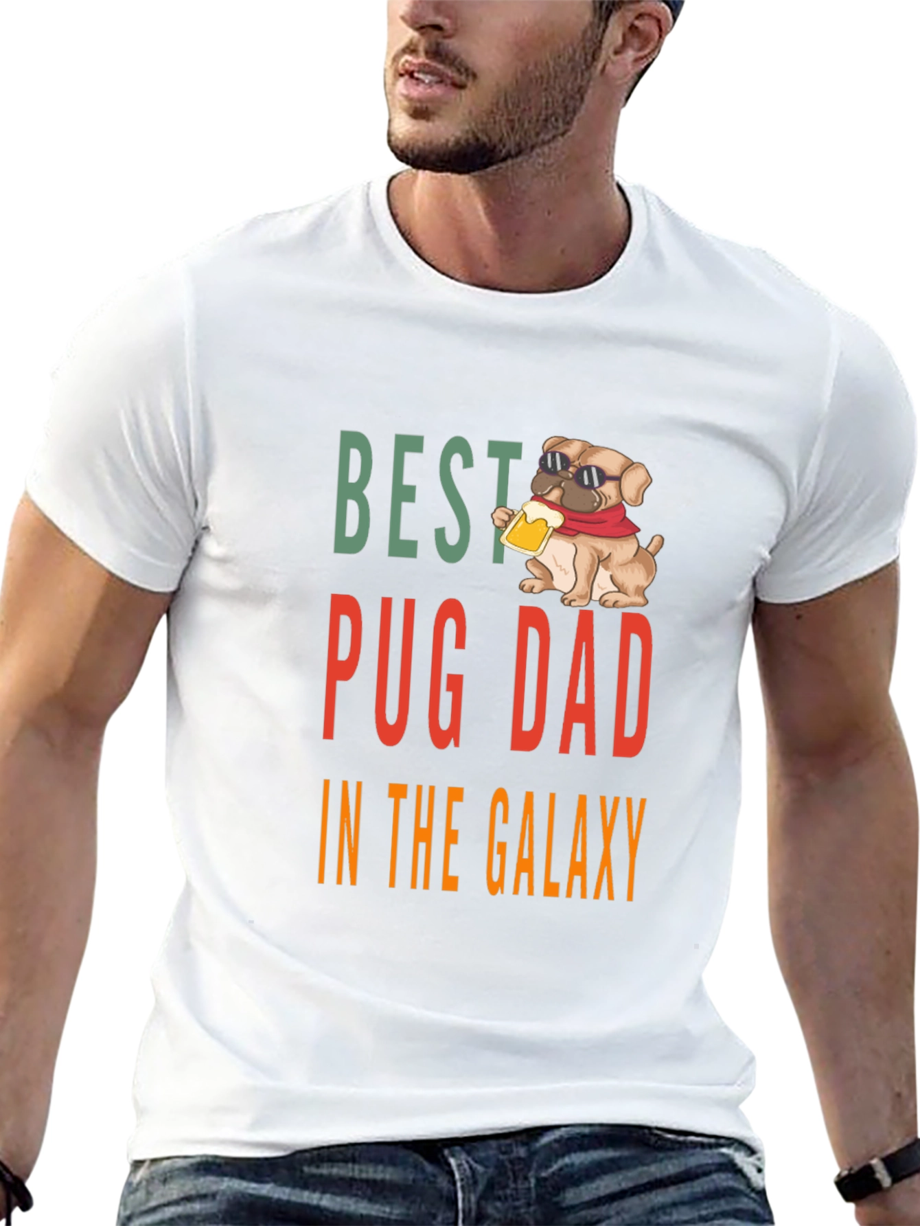 Best Pug Dad T-Shirt - Galaxy Edition