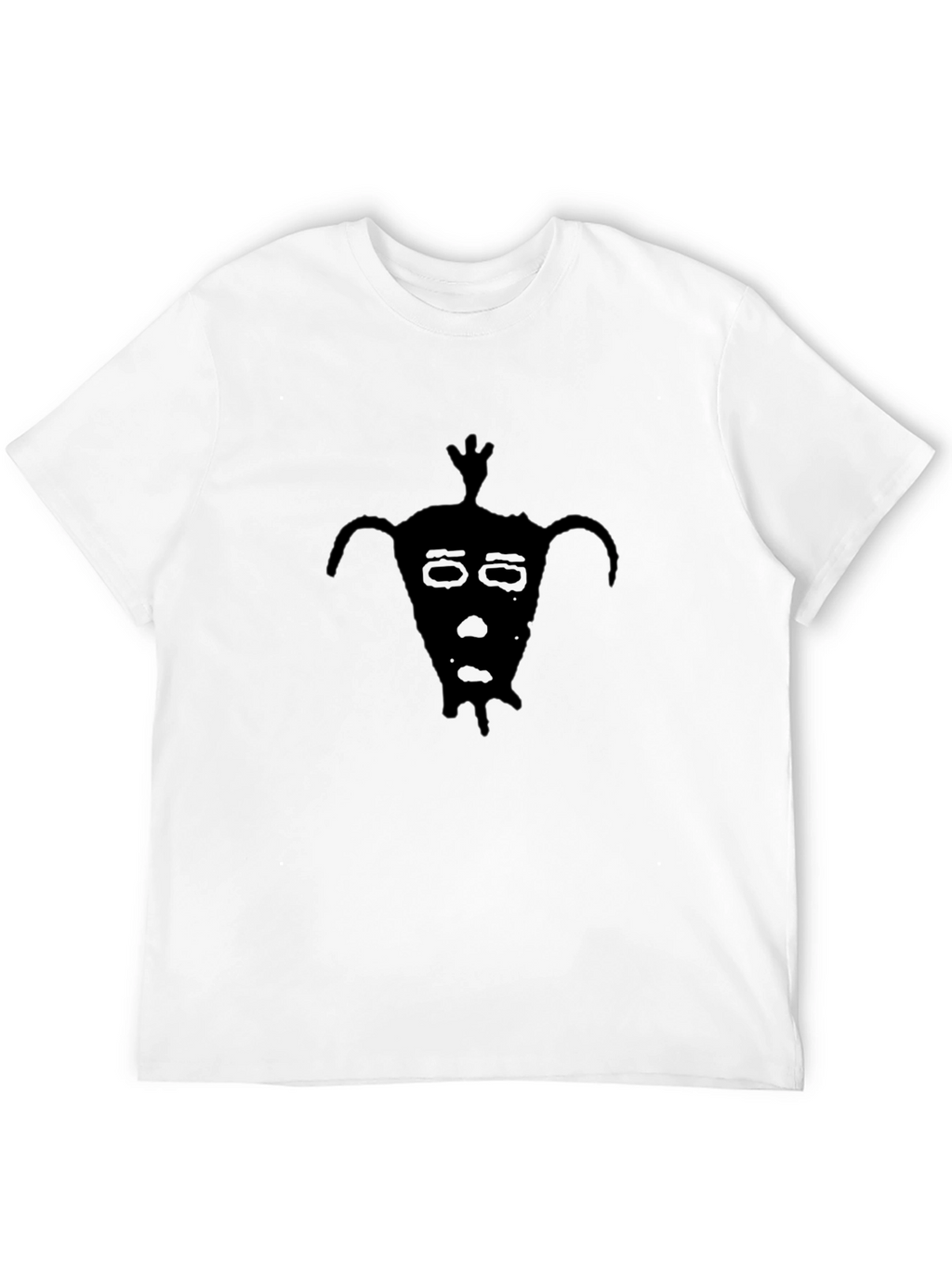 Black Graphic Tee - Quirky Face Design