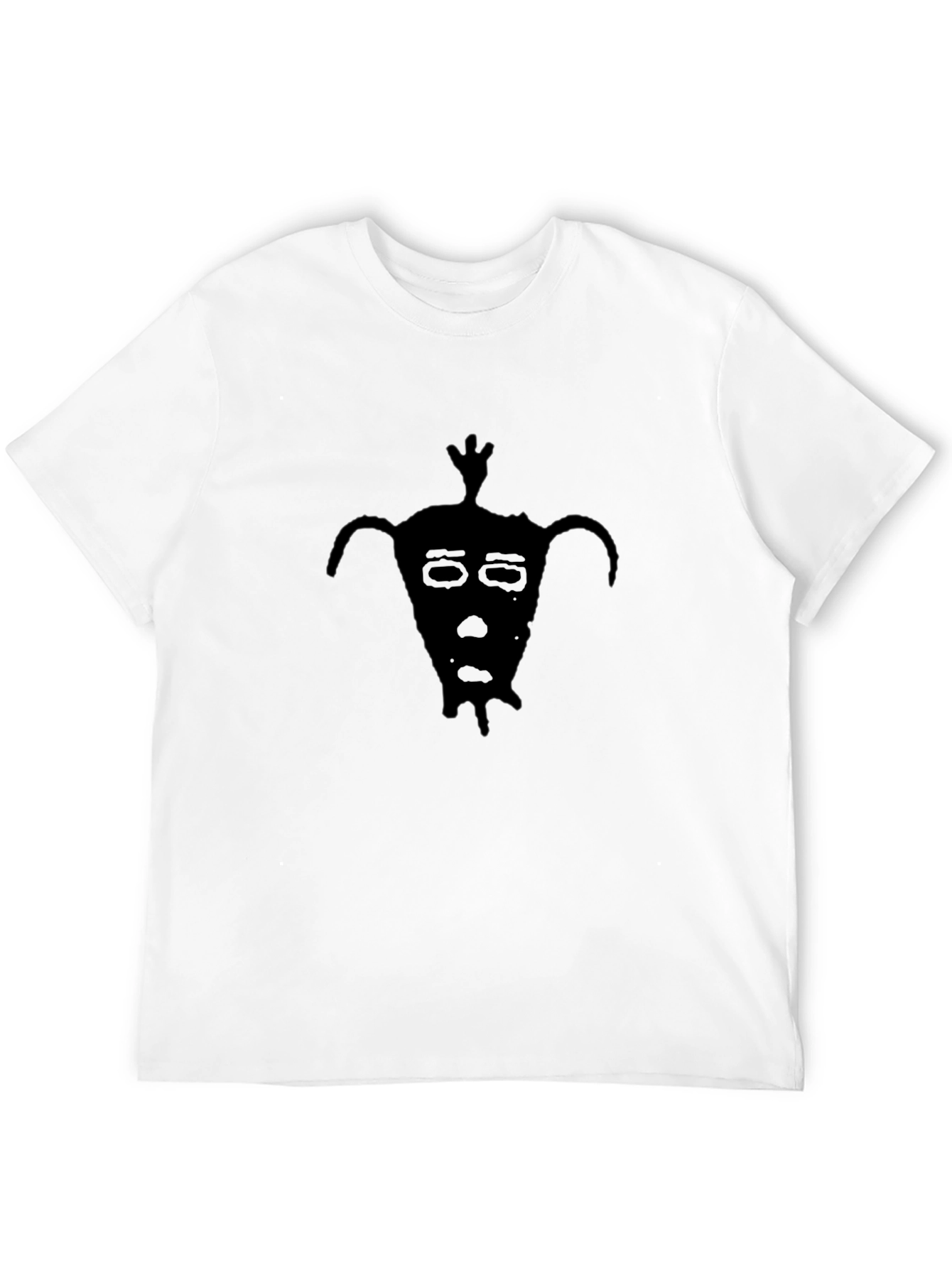 Black Graphic Tee - Quirky Face Design