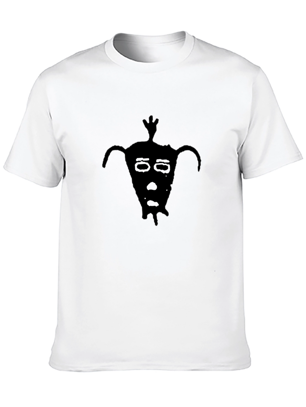 Black Graphic Tee - Quirky Face Design