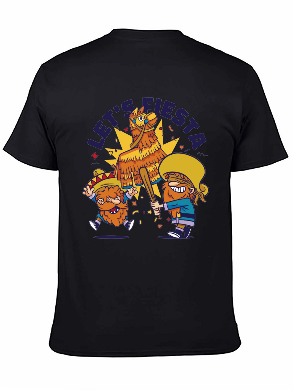 Lets Fiesta Piñata T-Shirt - Black Cotton Tee