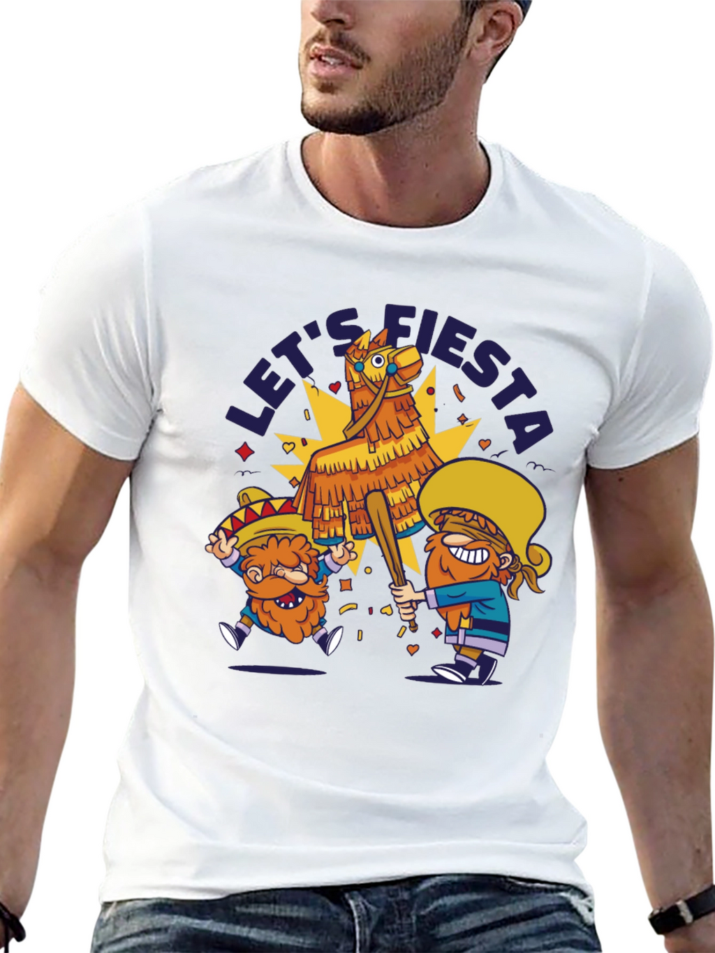 Lets Fiesta Piñata T-Shirt - Black Cotton Tee